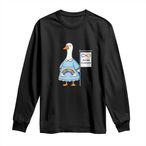 Autism Acceptance Long Sleeve Shirt Neurodivergent Awareness Silly Goose Support TS14 Black Print Your Wear