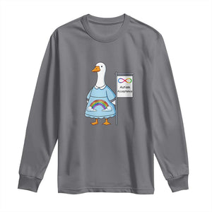 Autism Acceptance Long Sleeve Shirt Neurodivergent Awareness Silly Goose Support TS14 Charcoal Print Your Wear
