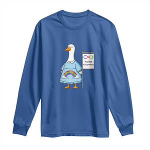 Autism Acceptance Long Sleeve Shirt Neurodivergent Awareness Silly Goose Support TS14 Royal Blue Print Your Wear