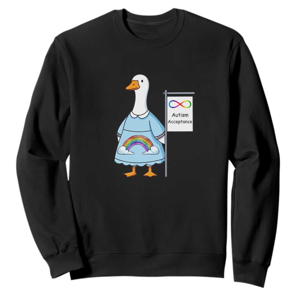 Autism Acceptance Sweatshirt Neurodivergent Awareness Silly Goose Support TS14 Black Print Your Wear