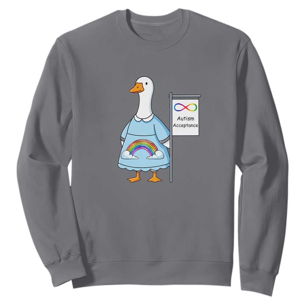 Autism Acceptance Sweatshirt Neurodivergent Awareness Silly Goose Support TS14 Charcoal Print Your Wear