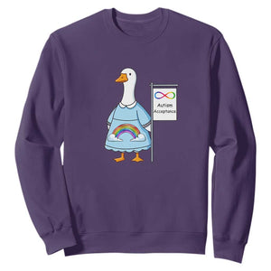 Autism Acceptance Sweatshirt Neurodivergent Awareness Silly Goose Support TS14 Purple Print Your Wear