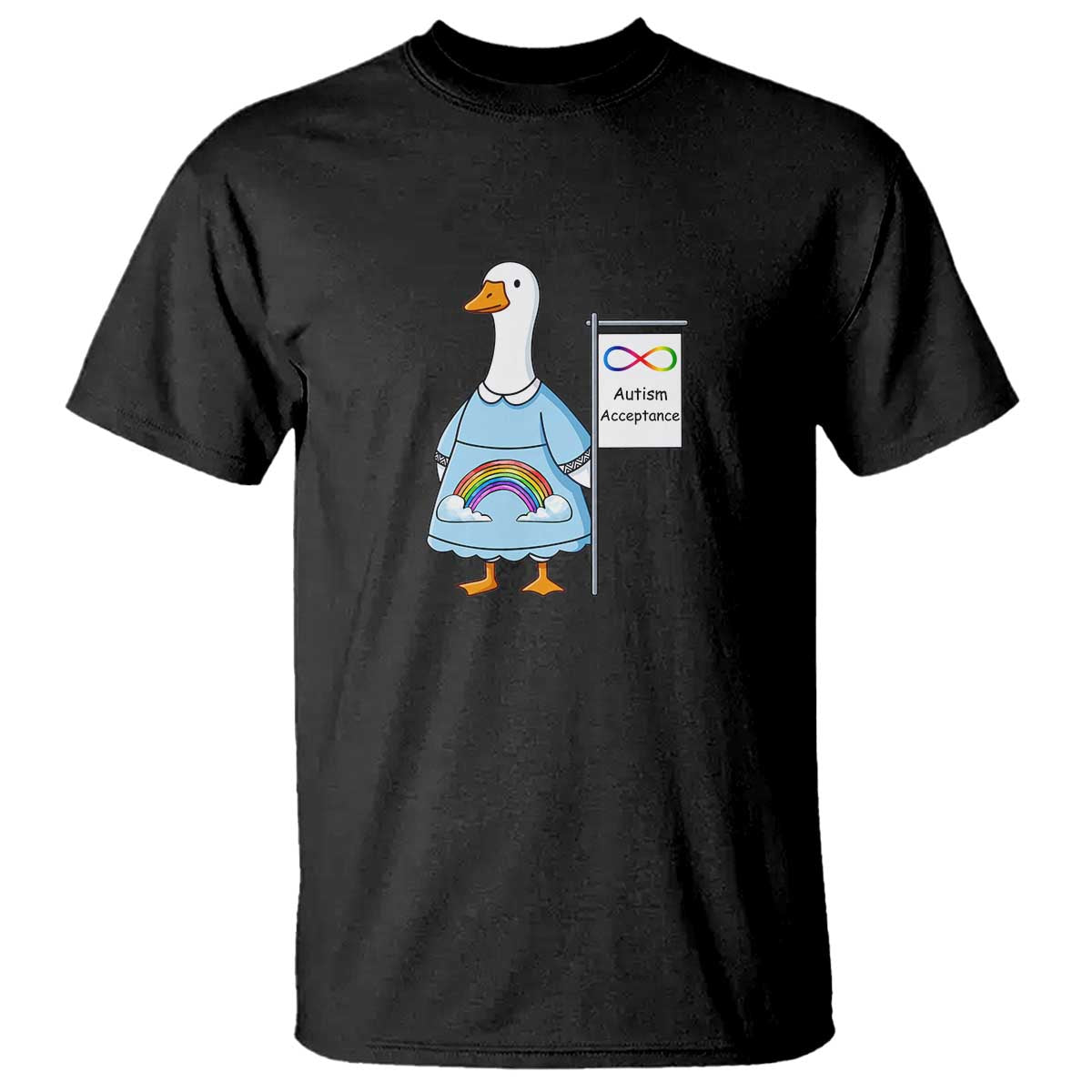 Autism Acceptance T Shirt Neurodivergent Awareness Silly Goose Support TS14 Black Print Your Wear
