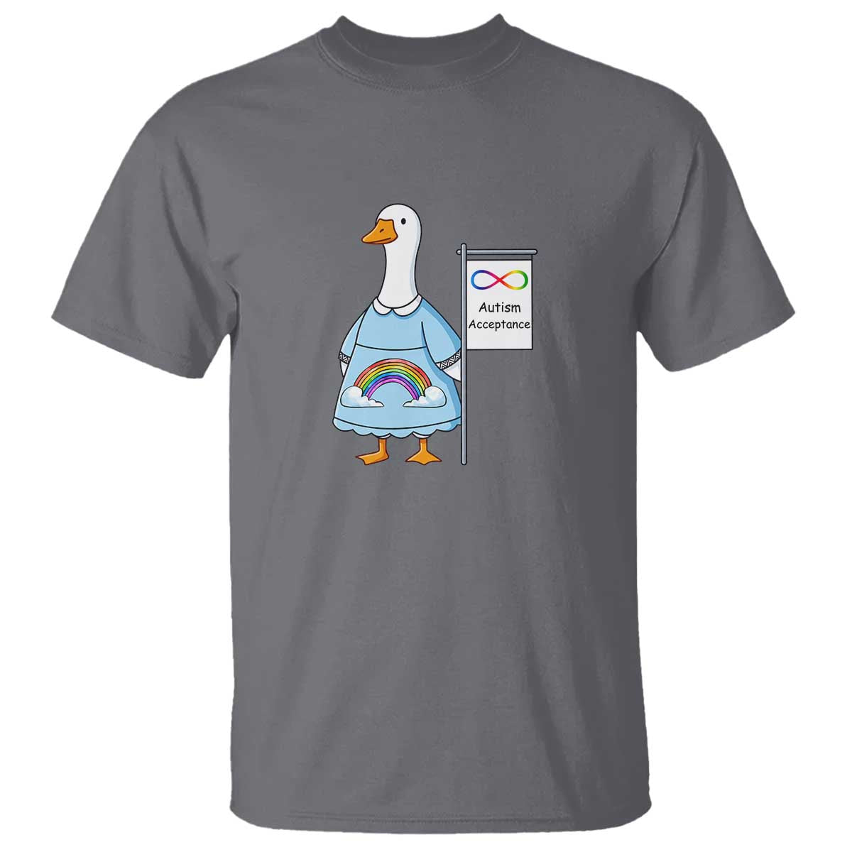 Autism Acceptance T Shirt Neurodivergent Awareness Silly Goose Support TS14 Charcoal Print Your Wear