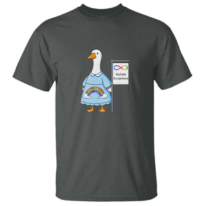 Autism Acceptance T Shirt Neurodivergent Awareness Silly Goose Support TS14 Dark Heather Print Your Wear