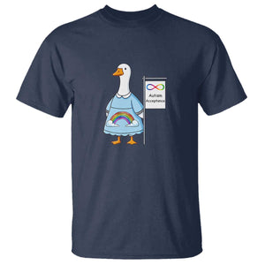 Autism Acceptance T Shirt Neurodivergent Awareness Silly Goose Support TS14 Navy Print Your Wear