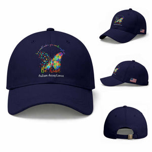 Autism Acceptance Baseball Cap In A World Where You Can Be Anything Be Kind Butterfly Puzzle TS14 Baseball Cap Universal Fit Dark Blue Print Your Wear