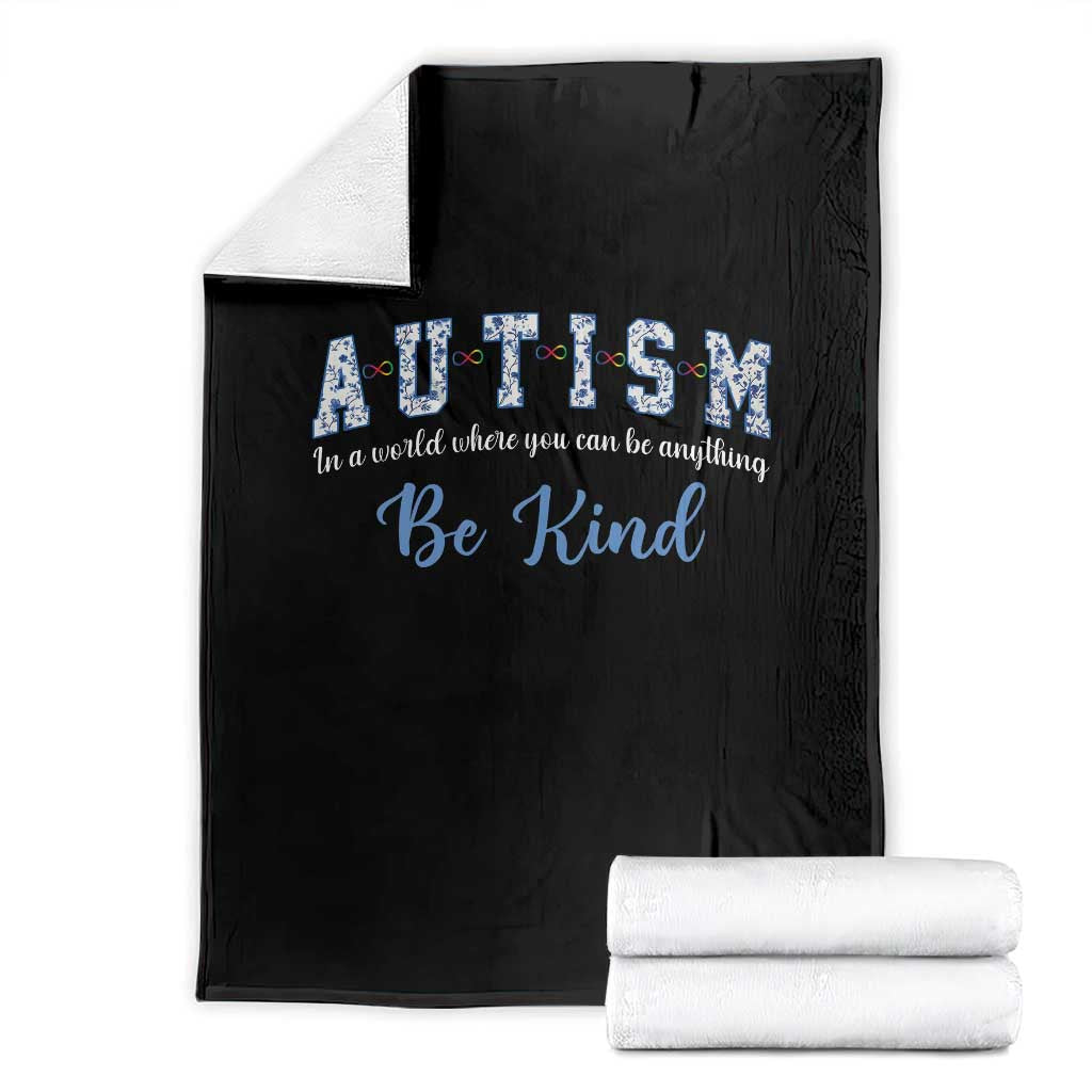 Autism Awareness Throw Blanket Neurodivergent Pride Infinity Symbol Support TS14 Black Print Your Wear