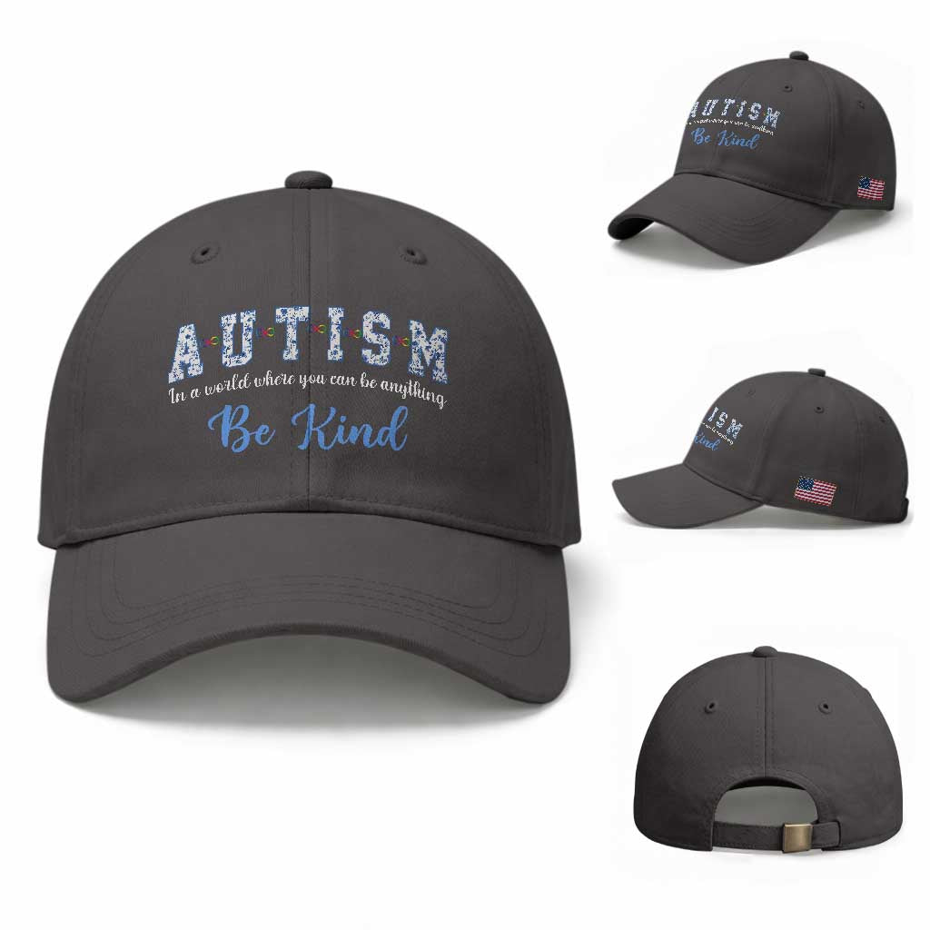 Autism Awareness Baseball Cap Neurodivergent Pride Infinity Symbol Support TS14 Baseball Cap Universal Fit Dark Gray Print Your Wear