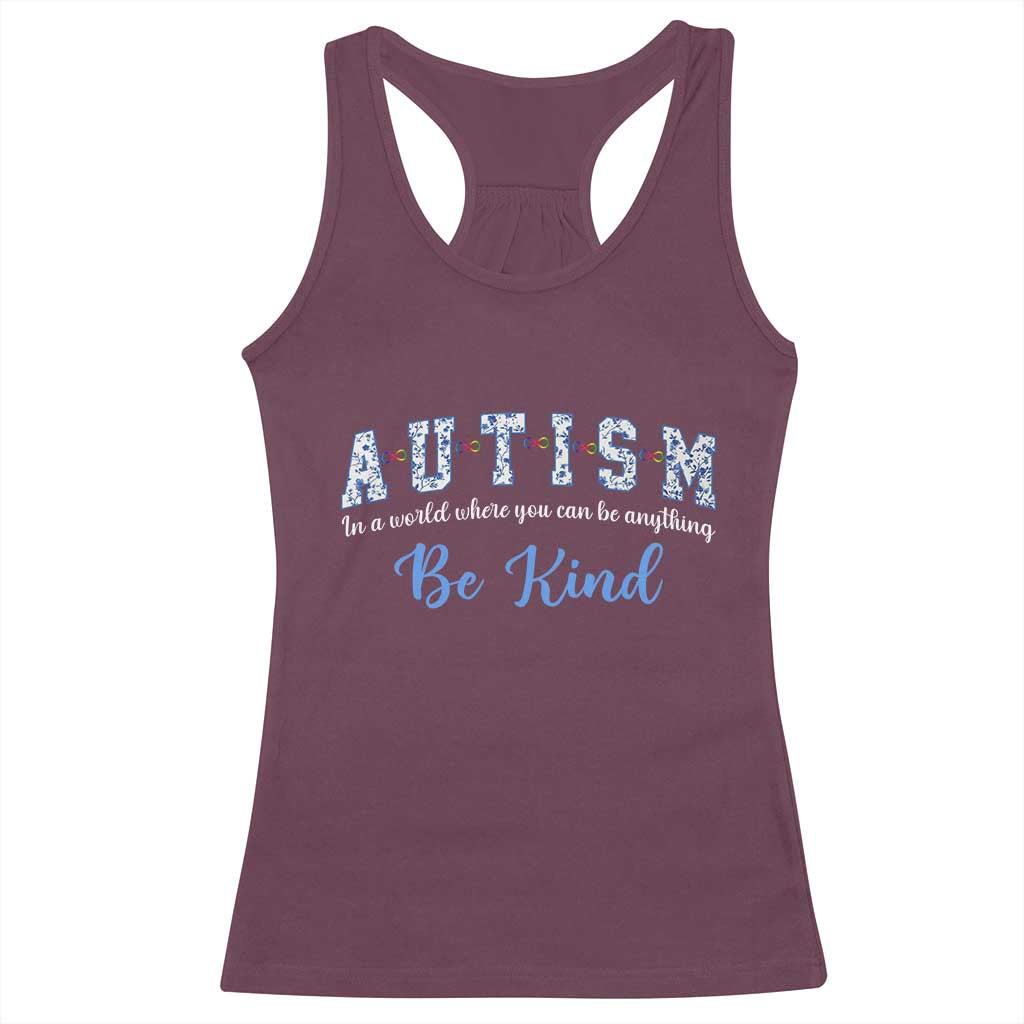 Autism Awareness Racerback Tank Top Neurodivergent Pride Infinity Symbol Support TS14 Maroon Print Your Wear