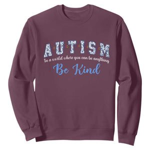 Autism Awareness Sweatshirt Neurodivergent Pride Infinity Symbol Support TS14 Maroon Print Your Wear