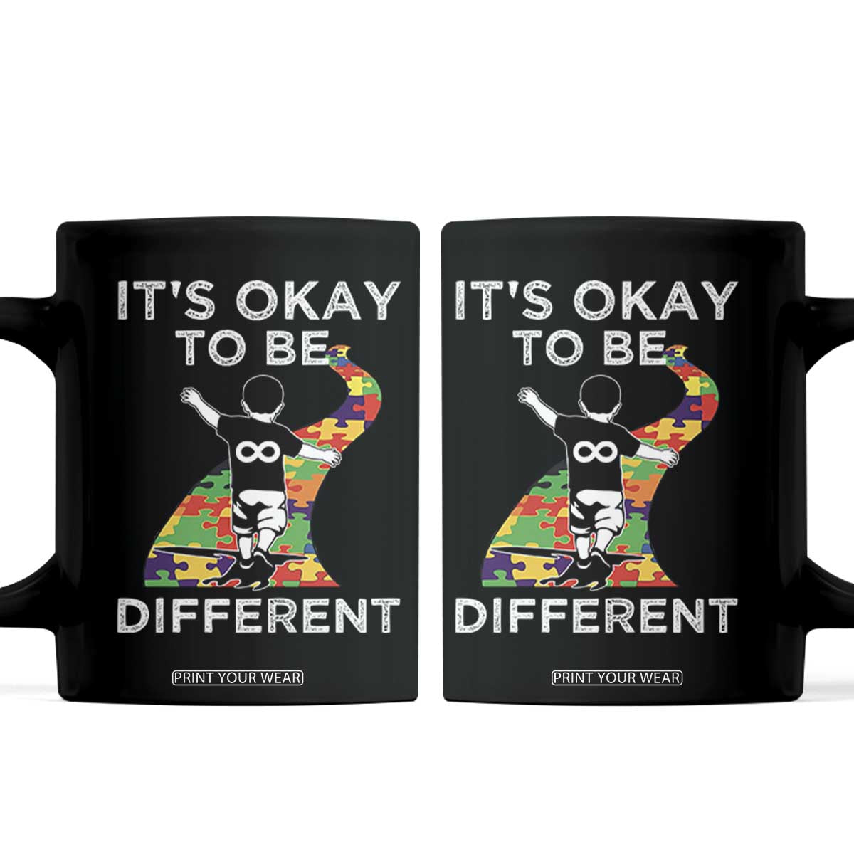 Autism Acceptance Coffee Mug It's Okay To Be Different TS14 Black Print Your Wear
