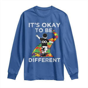 Autism Acceptance Long Sleeve Shirt It's Okay To Be Different TS14 Royal Blue Print Your Wear