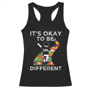 Autism Acceptance Racerback Tank Top It's Okay To Be Different TS14 Black Print Your Wear