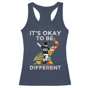 Autism Acceptance Racerback Tank Top It's Okay To Be Different TS14 Navy Print Your Wear