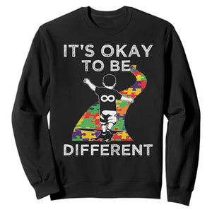 Autism Acceptance Sweatshirt It's Okay To Be Different TS14 Black Print Your Wear