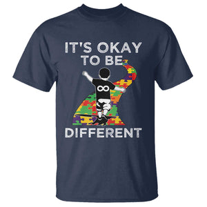 Autism Acceptance T Shirt It's Okay To Be Different TS14 Navy Print Your Wear