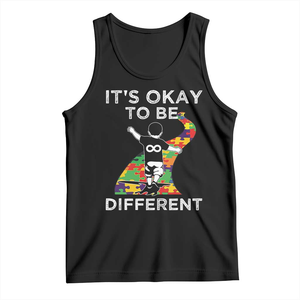 Autism Acceptance Tank Top It's Okay To Be Different TS14 Black Print Your Wear