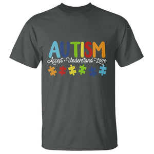 Autism Acceptance T Shirt Accept Understand Love Special Education Teacher Gift TS14 Dark Heather Print Your Wear