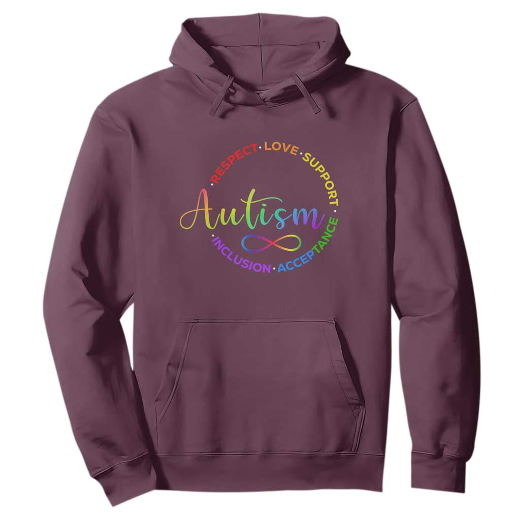 Autism Acceptance Hoodie Respect Love Support Autism Awareness Month TS14 Maroon Print Your Wear