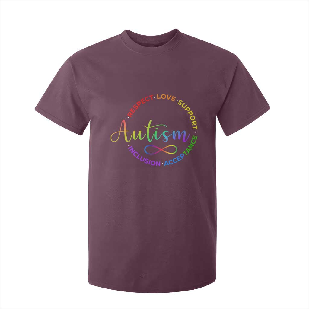 Autism Acceptance T Shirt For Kid Respect Love Support Autism Awareness Month TS14 Maroon Print Your Wear