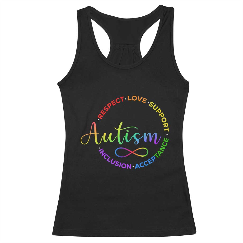 Autism Acceptance Racerback Tank Top Respect Love Support Autism Awareness Month TS14 Black Print Your Wear