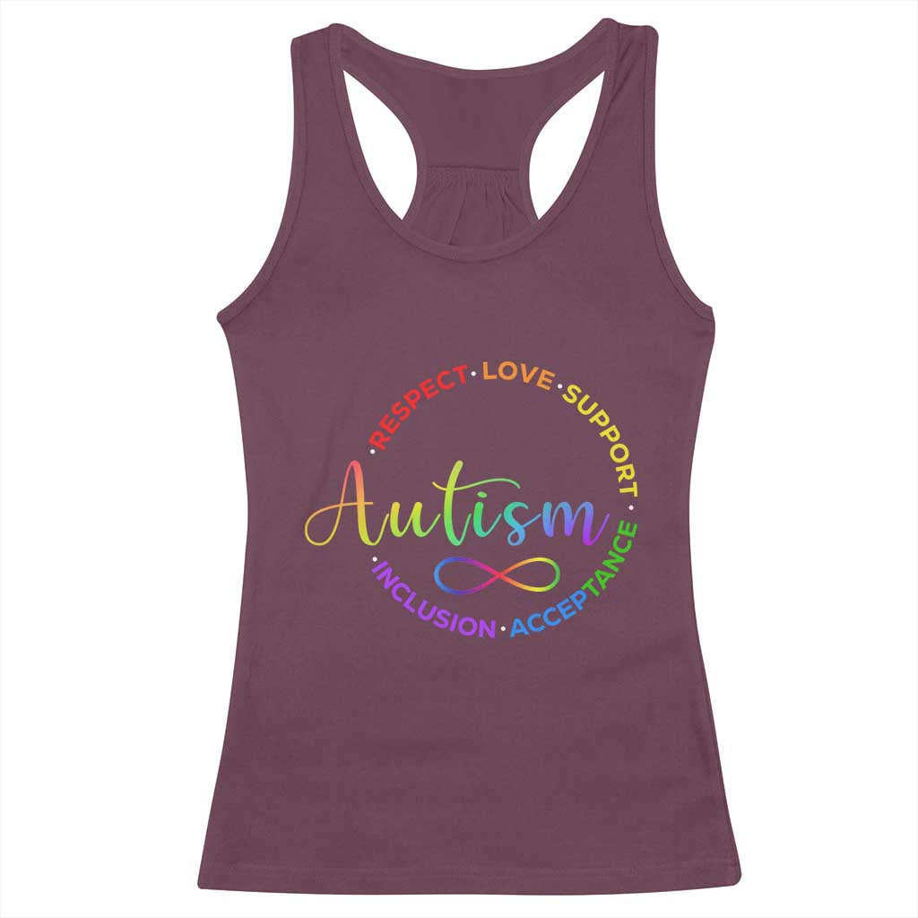 Autism Acceptance Racerback Tank Top Respect Love Support Autism Awareness Month TS14 Maroon Print Your Wear