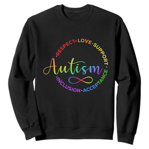 Autism Acceptance Sweatshirt Respect Love Support Autism Awareness Month TS14 Black Print Your Wear
