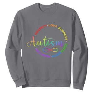 Autism Acceptance Sweatshirt Respect Love Support Autism Awareness Month TS14 Charcoal Print Your Wear