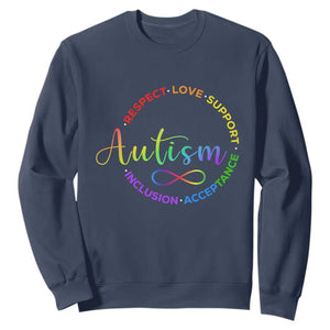 Autism Acceptance Sweatshirt Respect Love Support Autism Awareness Month TS14 Navy Print Your Wear