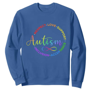 Autism Acceptance Sweatshirt Respect Love Support Autism Awareness Month TS14 Royal Blue Print Your Wear
