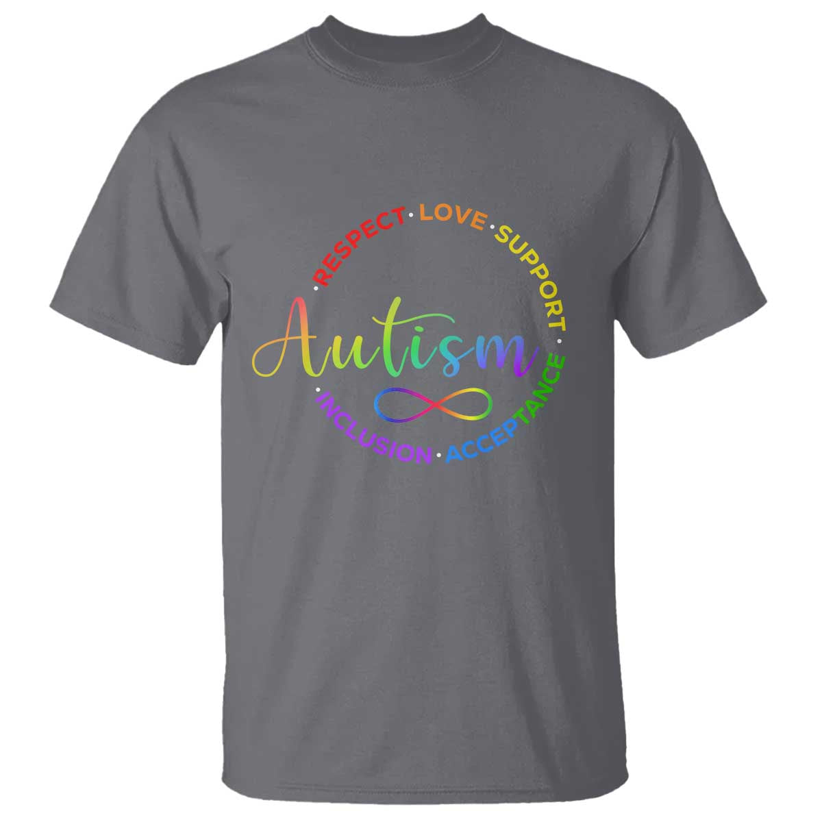Autism Acceptance T Shirt Respect Love Support Autism Awareness Month TS14 Charcoal Print Your Wear