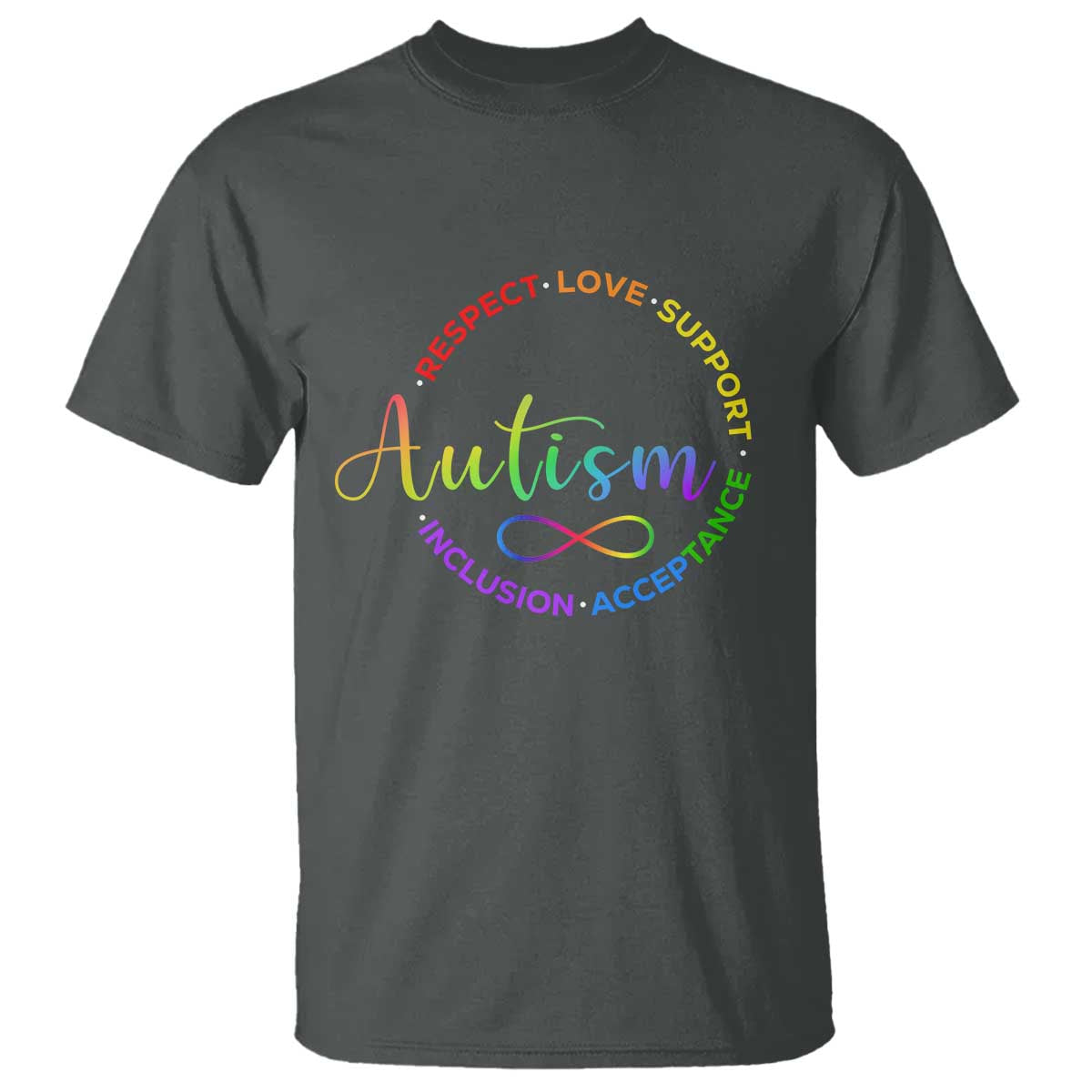 Autism Acceptance T Shirt Respect Love Support Autism Awareness Month TS14 Dark Heather Print Your Wear