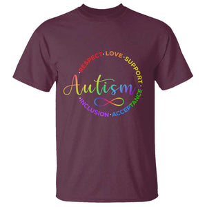 Autism Acceptance T Shirt Respect Love Support Autism Awareness Month TS14 Maroon Print Your Wear