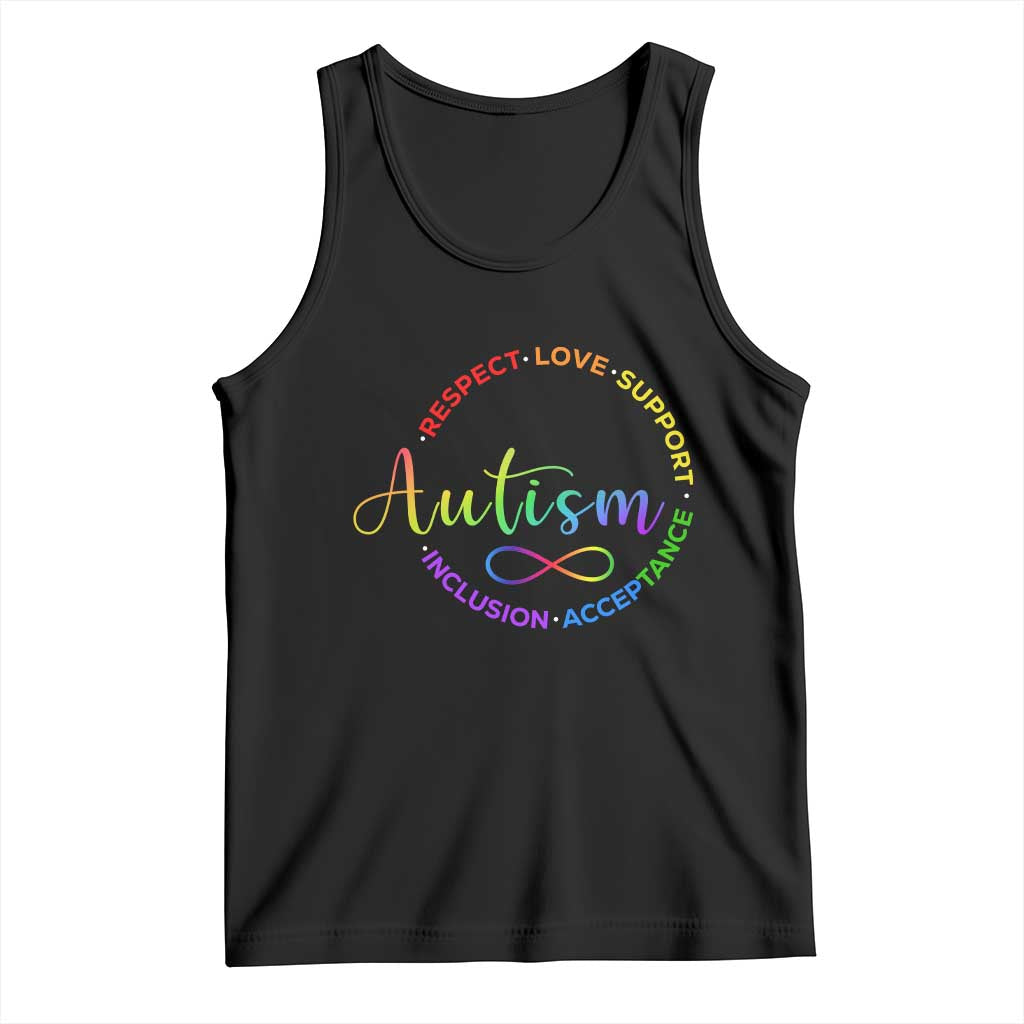 Autism Acceptance Tank Top Respect Love Support Autism Awareness Month TS14 Black Print Your Wear