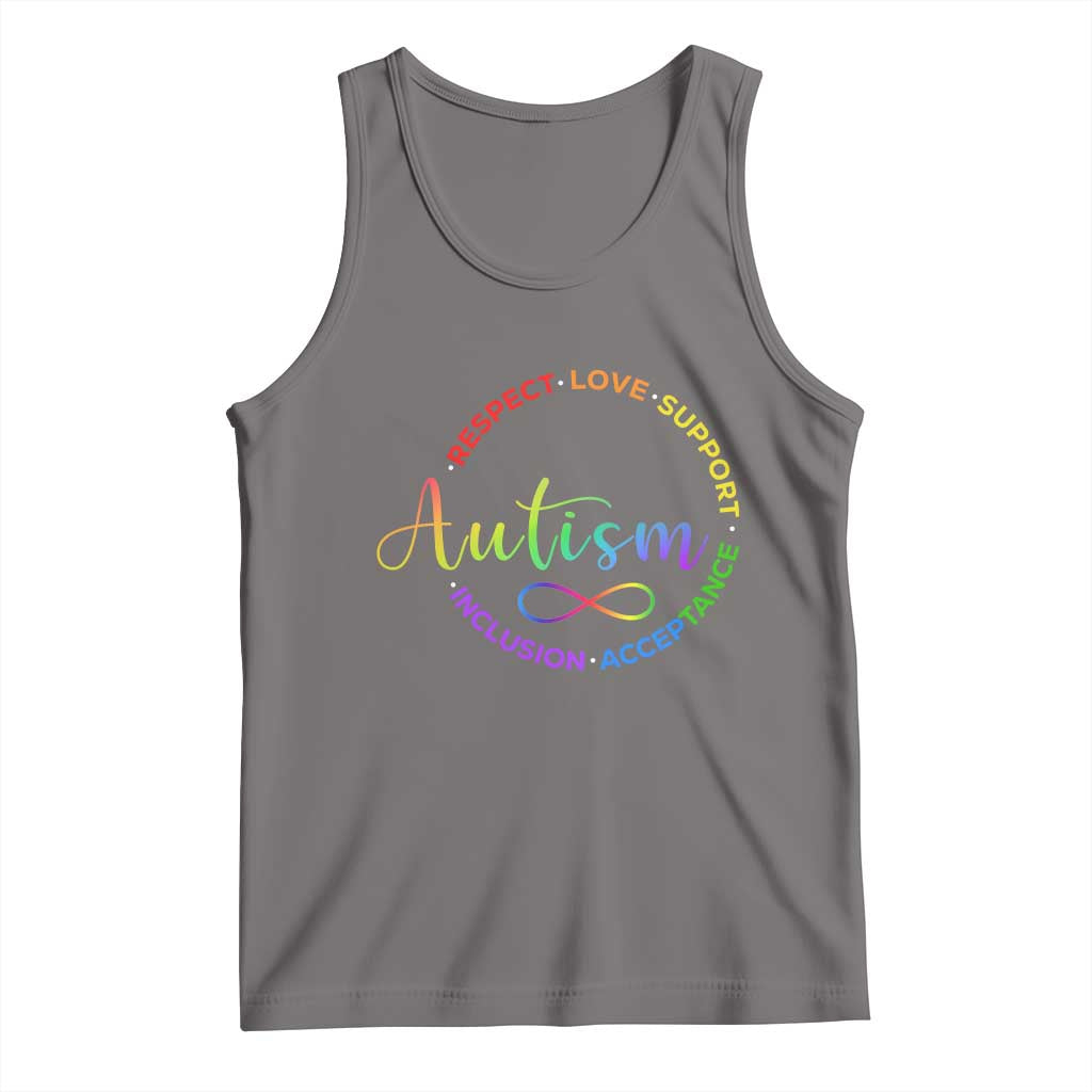 Autism Acceptance Tank Top Respect Love Support Autism Awareness Month TS14 Deep Heather Print Your Wear