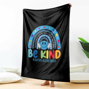 Autism Acceptance Throw Blanket Rainbow in April We Wear Blue Ribbon Autism TS14 Print Your Wear