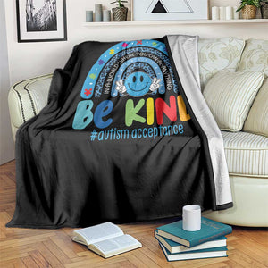 Autism Acceptance Throw Blanket Rainbow in April We Wear Blue Ribbon Autism TS14 Print Your Wear