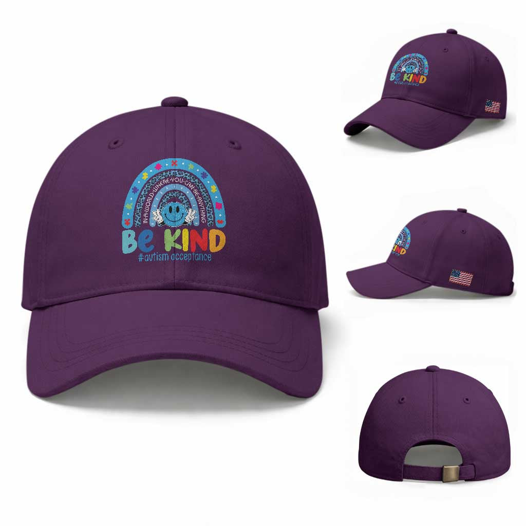 Autism Acceptance Baseball Cap Rainbow in April We Wear Blue Ribbon Autism TS14 Baseball Cap Universal Fit Purple Print Your Wear