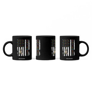 Autism Acceptance Coffee Mug American Flag Neurodivergent Support Ribbon Puzzle TS14 Print Your Wear