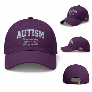 Autism Acceptance Baseball Cap Autistic Acceptance Inspirational TS14 Baseball Cap Universal Fit Purple Print Your Wear