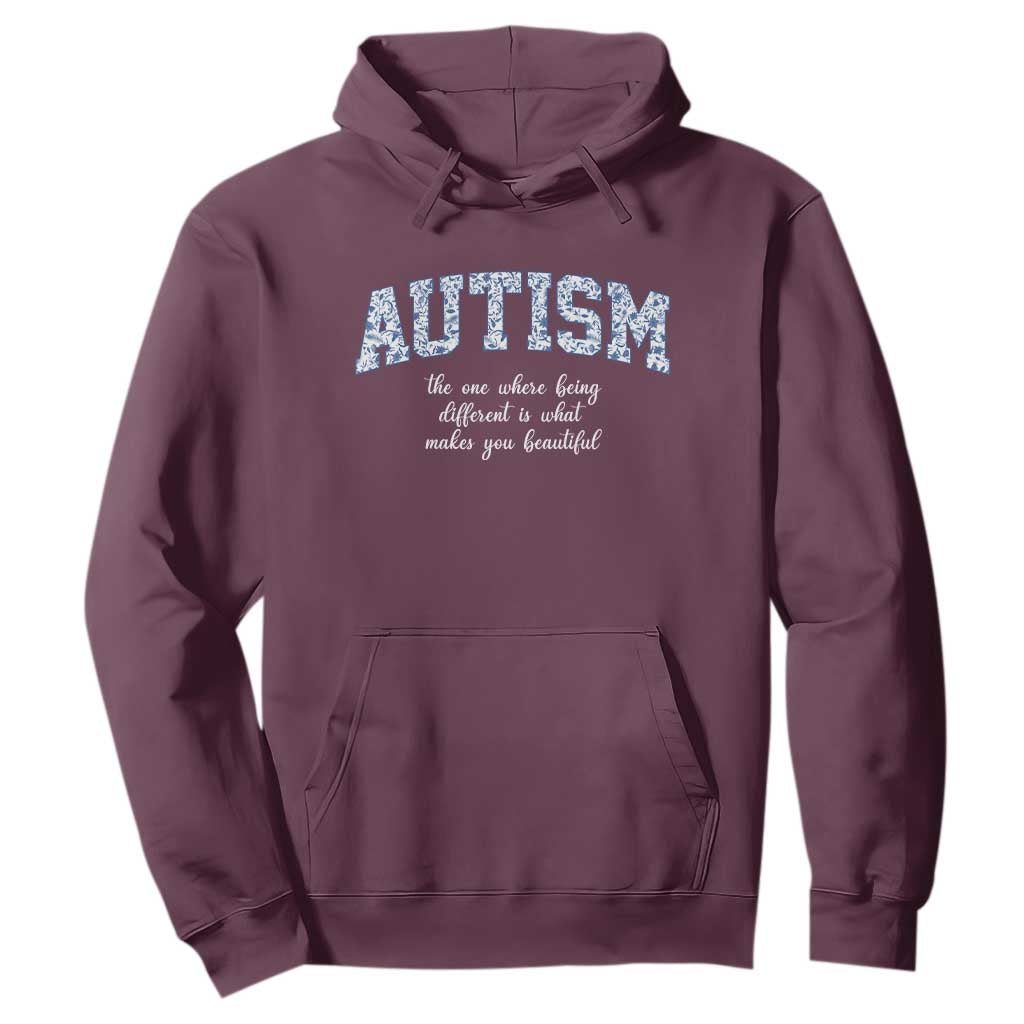Autism Acceptance Hoodie Autistic Acceptance Inspirational TS14 Maroon Print Your Wear