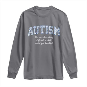 Autism Acceptance Long Sleeve Shirt Autistic Acceptance Inspirational TS14 Charcoal Print Your Wear