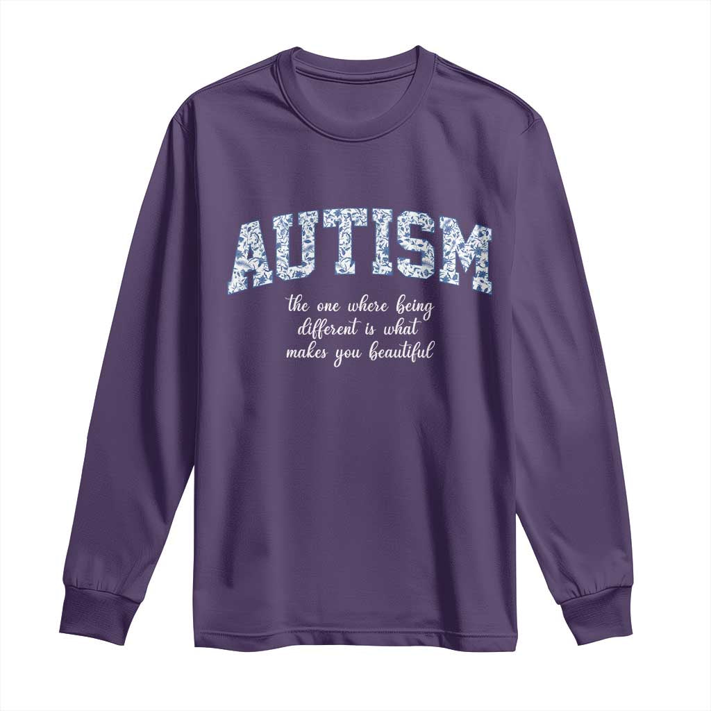 Autism Acceptance Long Sleeve Shirt Autistic Acceptance Inspirational TS14 Purple Print Your Wear