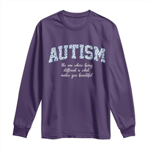 Autism Acceptance Long Sleeve Shirt Autistic Acceptance Inspirational TS14 Purple Print Your Wear