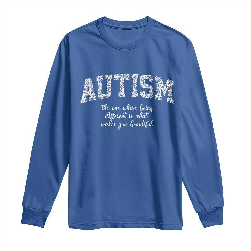 Autism Acceptance Long Sleeve Shirt Autistic Acceptance Inspirational TS14 Royal Blue Print Your Wear