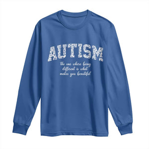 Autism Acceptance Long Sleeve Shirt Autistic Acceptance Inspirational TS14 Royal Blue Print Your Wear