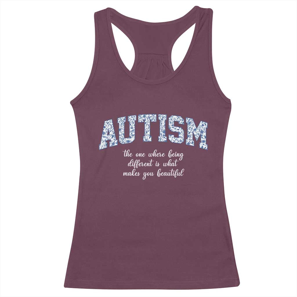Autism Acceptance Racerback Tank Top Autistic Acceptance Inspirational TS14 Maroon Print Your Wear