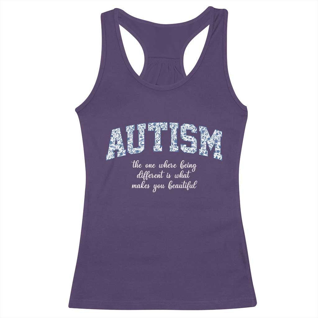 Autism Acceptance Racerback Tank Top Autistic Acceptance Inspirational TS14 Purple Print Your Wear