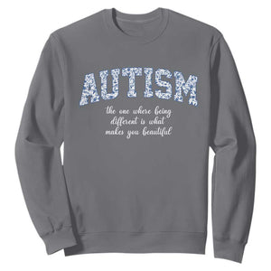 Autism Acceptance Sweatshirt Autistic Acceptance Inspirational TS14 Charcoal Print Your Wear